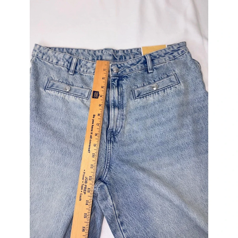 Michael Kors Selma Crop Wide Leg Jeans Light Wash Blue High Rise Denim Womens 16